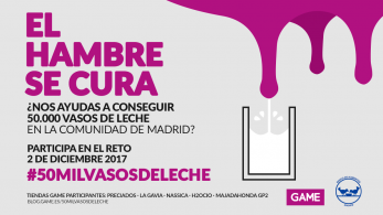 Participa este sábado en la acción solidaria #50MilVasosDeLeche de GAME España
