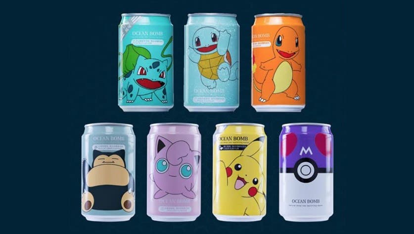 Ocean Bomb lanza latas con diseños de los Pokémon más emblemáticos de la primera generación