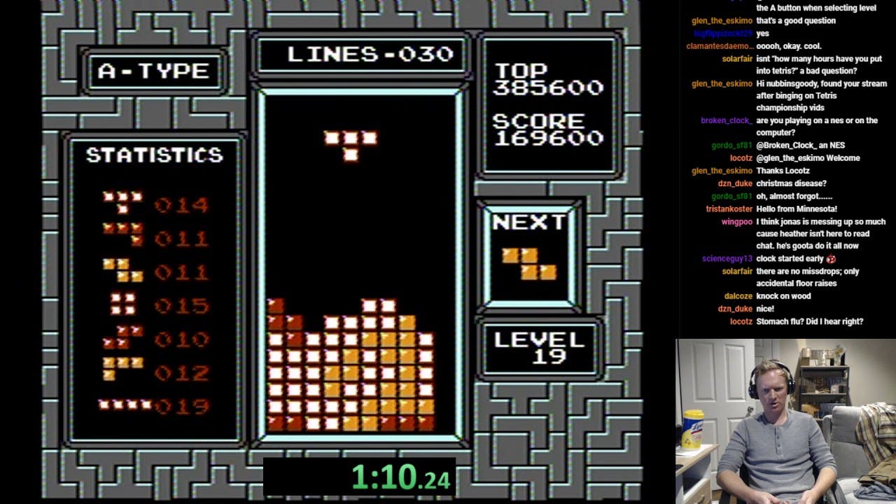 Este jugador ha batido el récord mundial de Tetris para NES sin darse cuenta