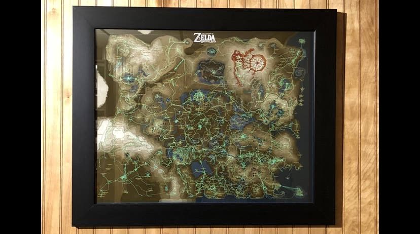 Este fan ha impreso y enmarcado el camino que ha recorrido en Zelda: Breath of the Wild