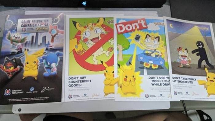 Pikachu y Meowth nos dan útiles consejos en la campaña de la Policía de Singapur y The Pokémon Company
