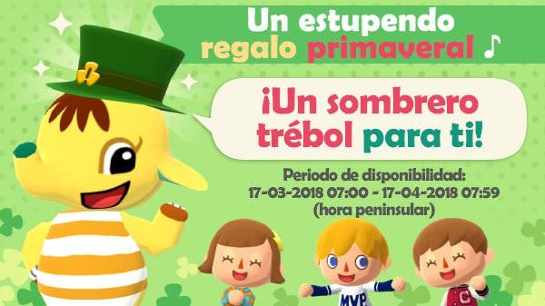Animal Crossing: Pocket Camp celebra Saint Patrick’s Day regalando este gorro a los jugadores