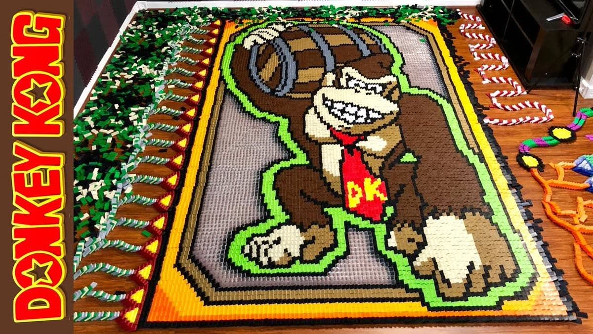No te pierdas este tributo a Donkey Kong creado con más de 24.000 fichas de dominó