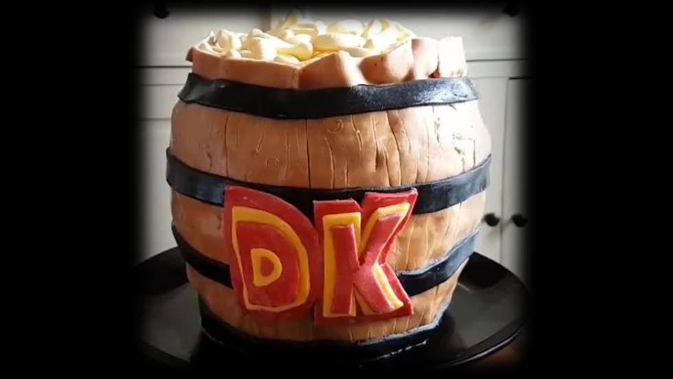 No te pierdas esta genial tarta en forma de barril de Donkey Kong