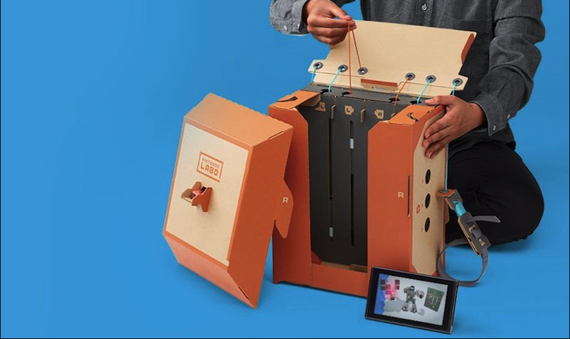 Este vídeo nos muestra a cámara rápida cómo se construye el Kit de Robot de Nintendo Labo
