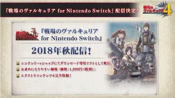 [Act.] El primer Valkyria Chronicles también llegará a Nintendo Switch