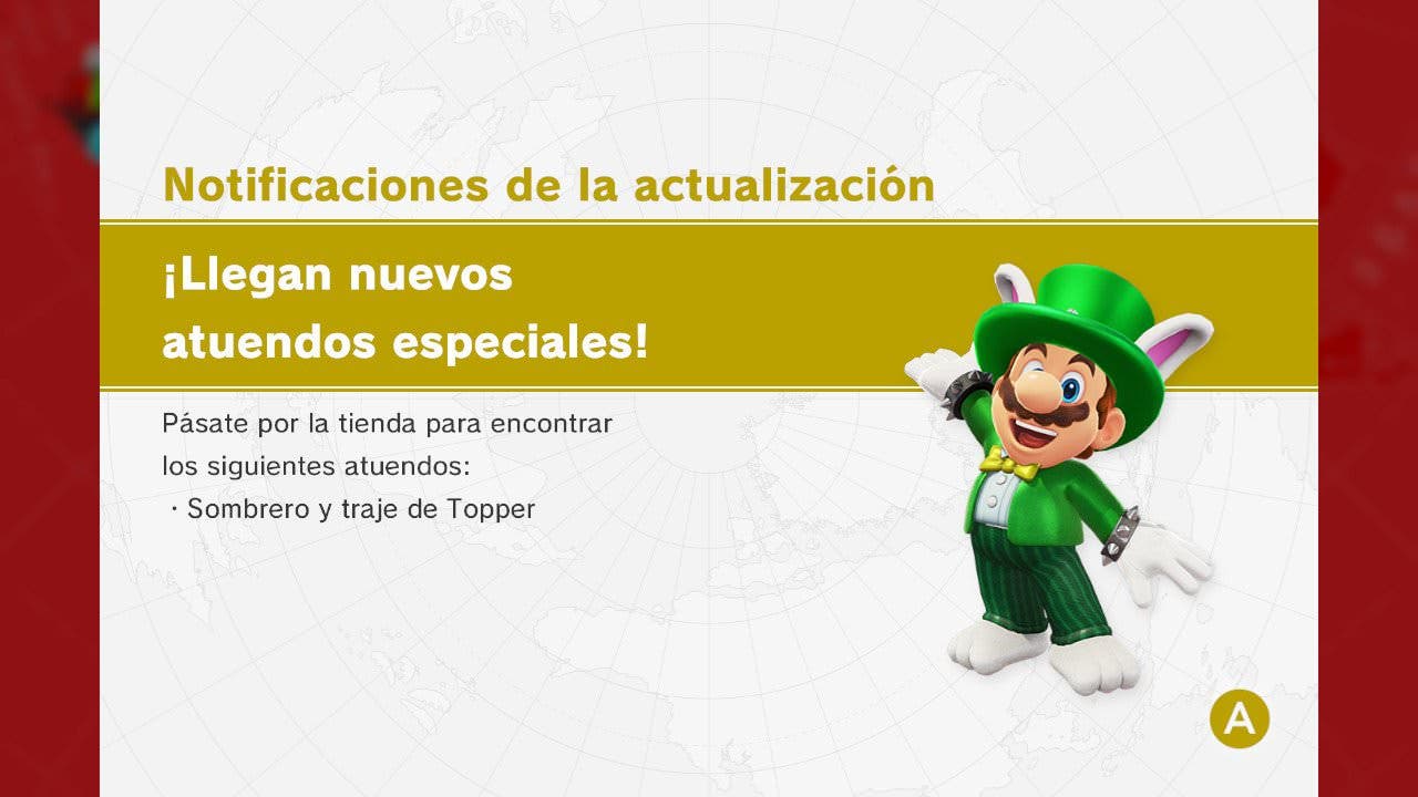El sombrero y el traje de Topper ya están disponibles en Super Mario Odyssey