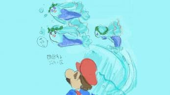 Nintendo intentó plasmar el movimiento elegante de las Kutureñas en este boceto de Super Mario Odyssey