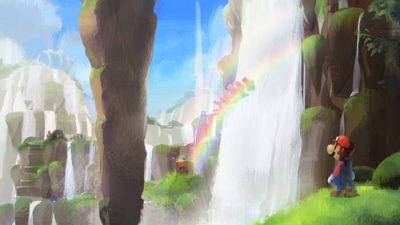 Nintendo comparte este nuevo boceto de Super Mario Odyssey, perteneciente al Reino de las Cataratas