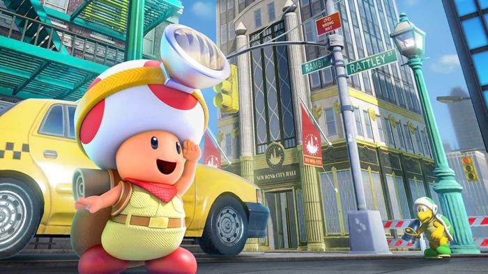 La versión para Nintendo 3DS de Captain Toad: Treasure Tracker muestra la misma imagen en ambas pantallas