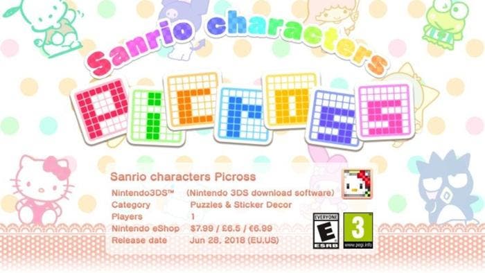 [Act.] Sanrio Characters Picross llegará a las 3DS occidentales este jueves