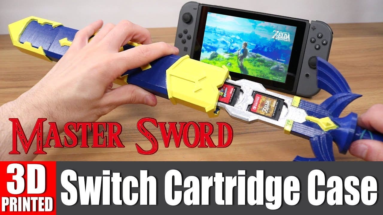 Esta Espada Maestra creada con impresión 3D nos permite guardar los cartuchos de Switch