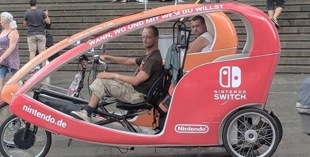 Vistos bicitaxis en Colonia inspirados en Nintendo Switch