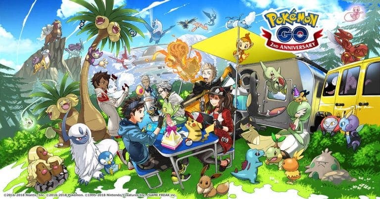 La imagen oficial del segundo aniversario de Pokémon GO muestra Pokémon de Sinnoh