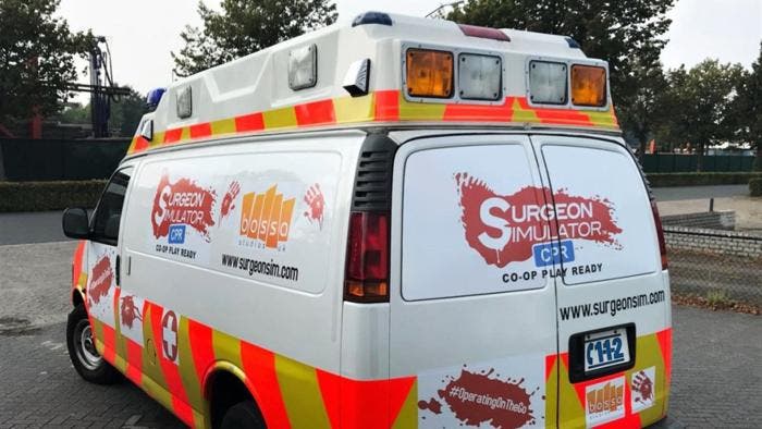 Surgeon Simulator CPR se promociona con esta ambulancia en la Gamescom