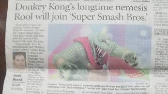 Hasta los periódicos hablan de la llegada de King K. Rool a Super Smash Bros. Ultimate