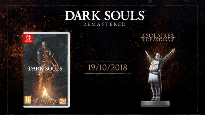 Dark Souls Remastered se estrena el 19 de octubre en Nintendo Switch junto al amiibo de Solaire de Astora