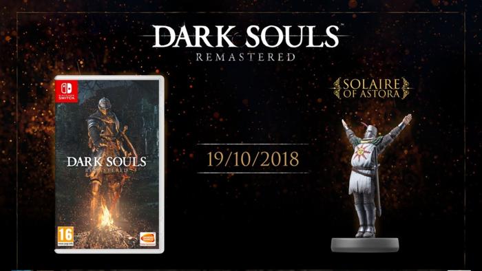 Dark Souls Remastered se estrena el 19 de octubre en Nintendo Switch junto al amiibo de Solaire de Astora