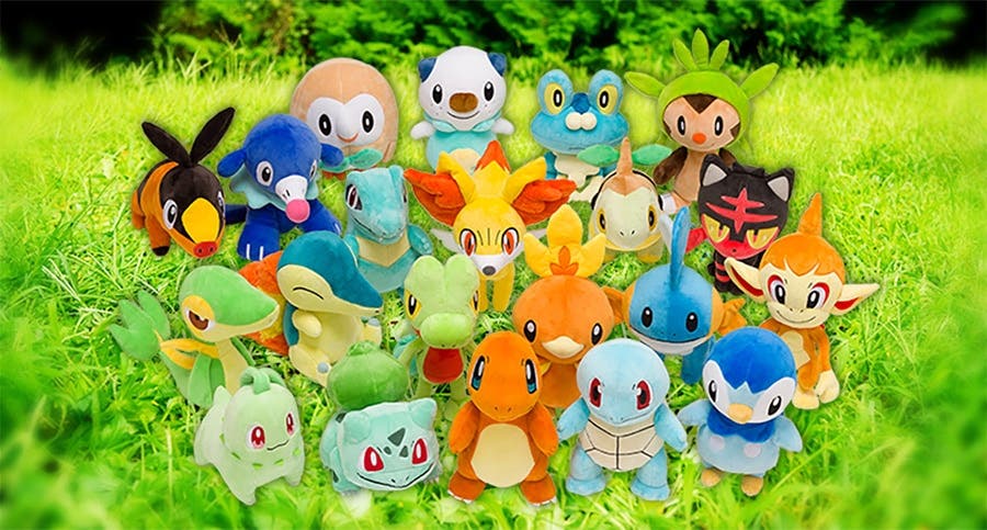 Todos los Pokémon iniciales tendrán nuevos peluches en los Pokémon Center japoneses