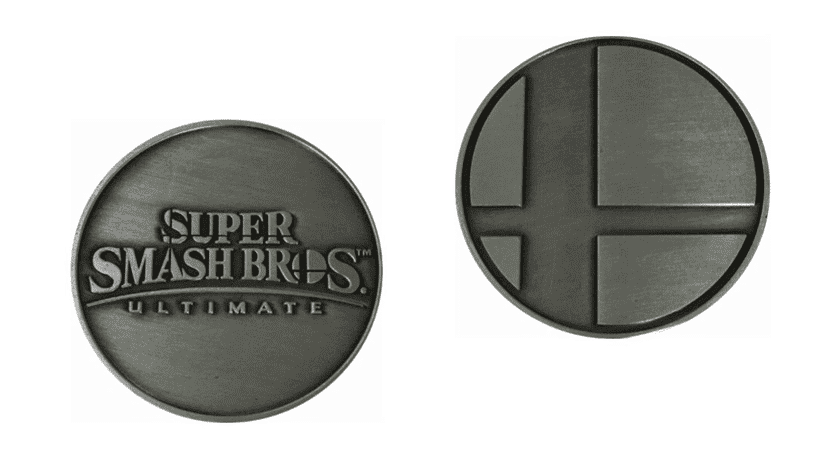 Best Buy ofrece esta moneda plateada a doble cara por la compra de Super Smash Bros. Ultimate