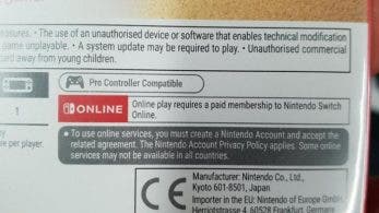 Las cajas de los títulos de Switch indicarán a partir de ahora si se requiere Nintendo Switch Online para jugar en línea