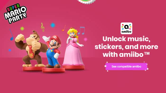 Las figuras amiibo sirven para desbloquear “música, pegatinas y más” en Super Mario Party