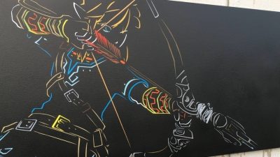 Alucina con este fan art de Link de Breath of the Wild dibujado con spray