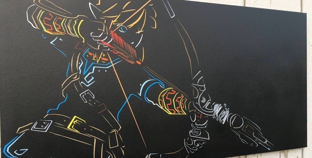 Alucina con este fan art de Link de Breath of the Wild dibujado con spray
