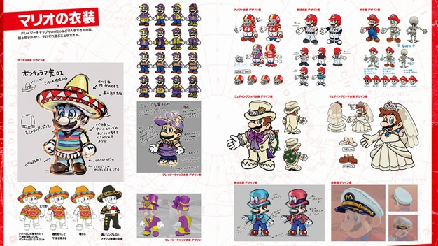 Nuevo avance del libro de arte The Art of Super Mario Odyssey centrado en los disfraces