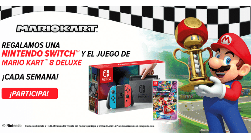La Piara regala cada semana una Nintendo Switch con Mario Kart 8 Deluxe
