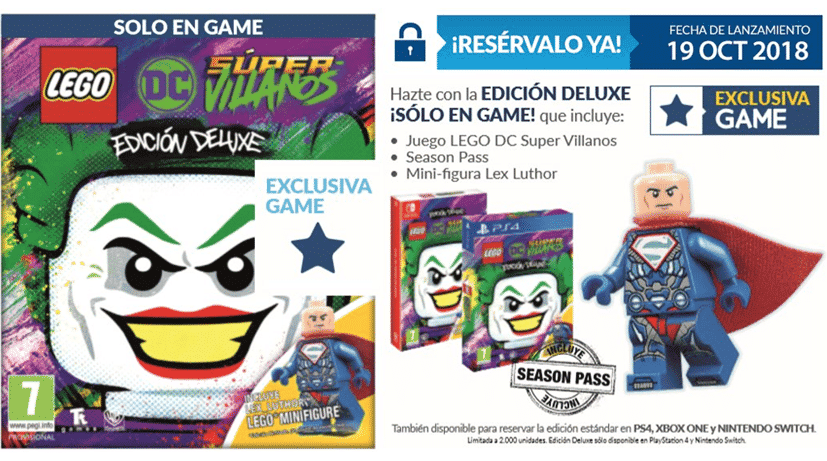 Ejemplo implicar compañero LEGO DC Súper-Villanos contará con una Edición Deluxe exclusiva de tiendas  GAME - Nintenderos