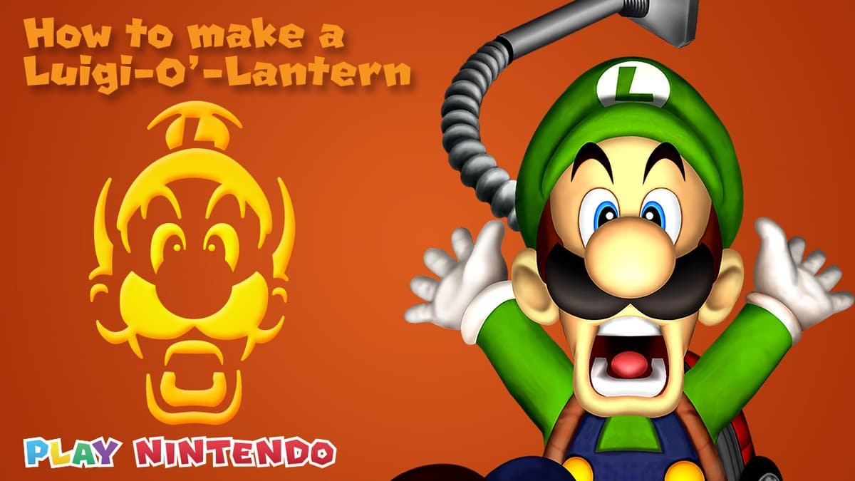 Nintendo lanza una plantilla de la cara de Luigi para las calabazas de Halloween