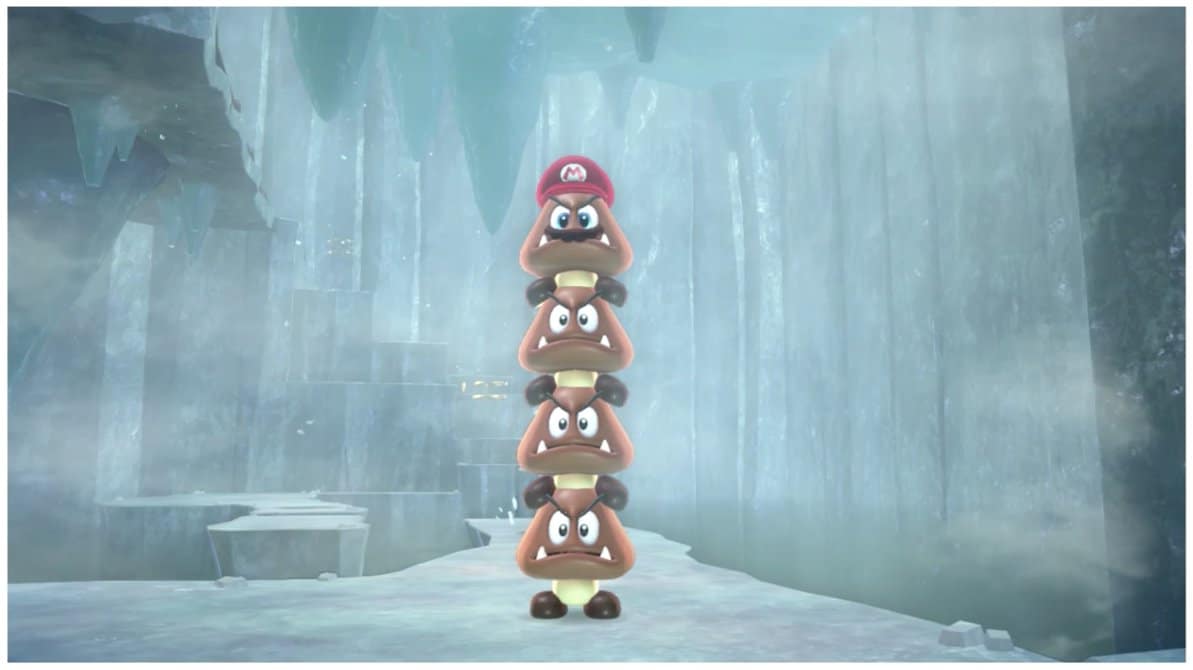 En este vídeo se comprueba el máximo número de Goombas que se pueden apilar en Super Mario Odyssey