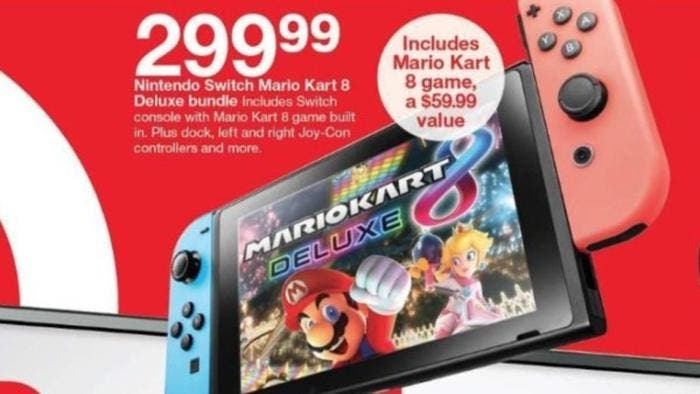 Target también ofrecerá un pack de Nintendo Switch con Mario Kart 8 Deluxe en el Black Friday