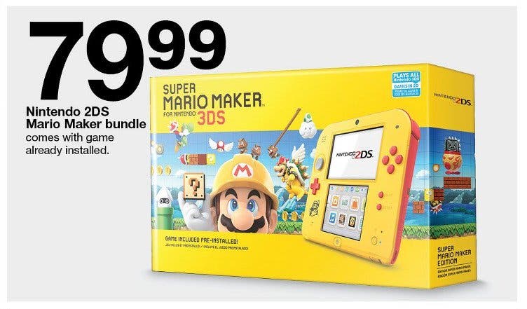 [Act.] Target ofrecerá este pack especial de Nintendo 2DS con Super Mario Maker for 3DS en América