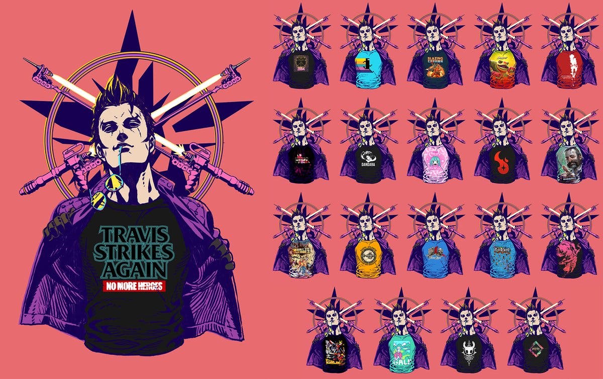 Nintendo nos muestra las ‘camisetas indie’ de Travis Strikes Again: No More Heroes