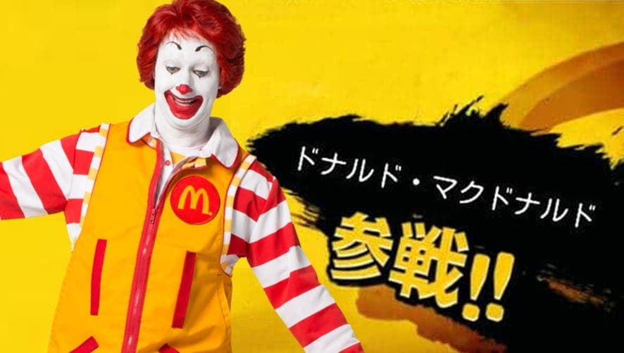 McDonald’s hace saber que Ronald McDonald no aparecerá en Super Smash Bros. Ultimate