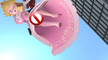 La luz de los movimientos de Ness disipa la sombra que censura el interior de los vestidos en Super Smash Bros. Ultimate
