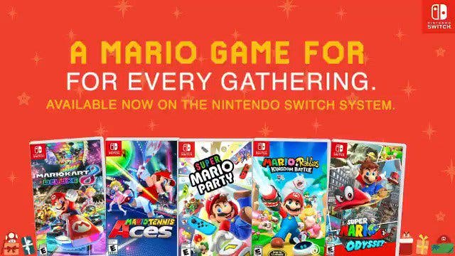 Nintendo of America comparte un anuncio navideño de varios juegos de Mario para Switch