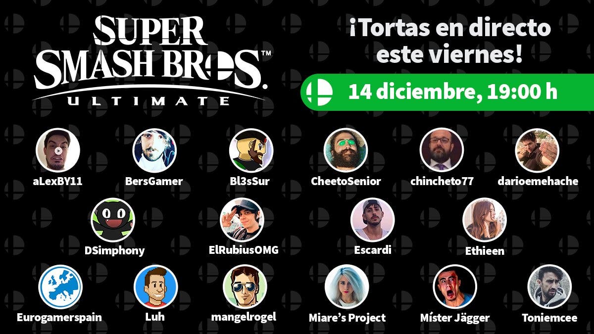 Nintendo España organizará un torneo de Super Smash Bros. Ultimate con Youtubers este viernes