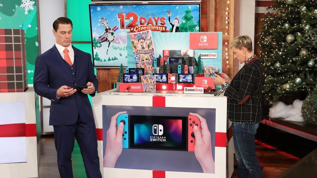 En el The Ellen DeGeneres Show, Ellen y John Cena regalaron varias Nintendo Switch y Carnival Games a su público