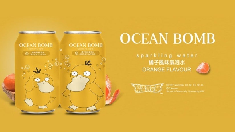 Ocean Bomb lanza una serie de refrescos con imágenes de Pokémon en Taiwán