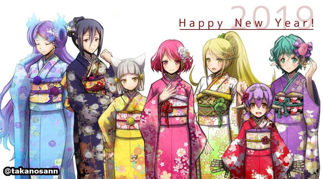 Multitud de fans dibujan a los personajes de Xenoblade Chronicles 2 con kimono para celebrar el Año Nuevo