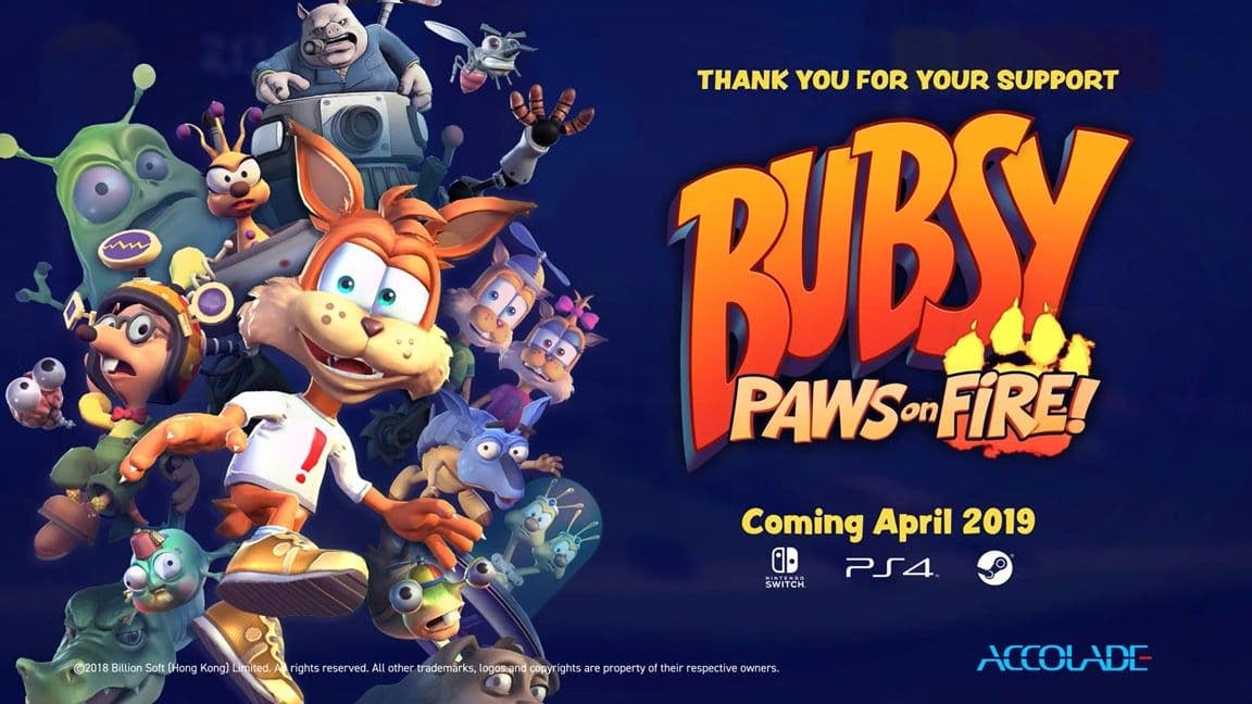 Bubsy: Paws on Fire se estrena en Nintendo Switch en abril