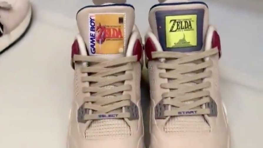 Échale un vistazo a estas zapatillas decoradas al estilo de los juegos de The Legend of Zelda para Game Boy