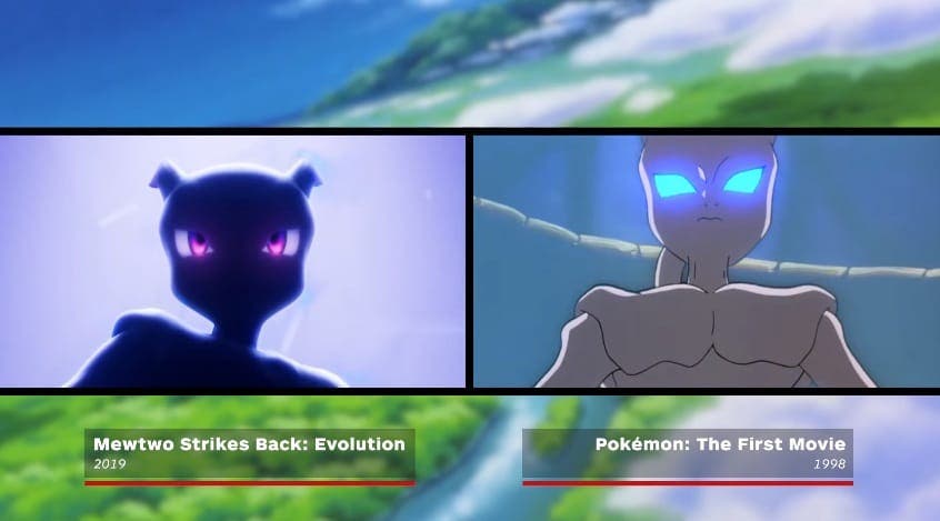 Comparativa en vídeo entre el nuevo tráiler de la película Pokémon: Mewtwo Strikes Back Evolution y la versión original