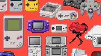 Nintendo nos obsequia con este fondo de pantalla que muestra todas sus consolas con un diseño pixelado