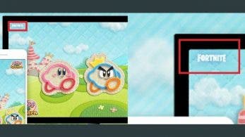El logo de Fornite aparece en una recompensa de My Nintendo de Más Kirby en el reino de los hilos