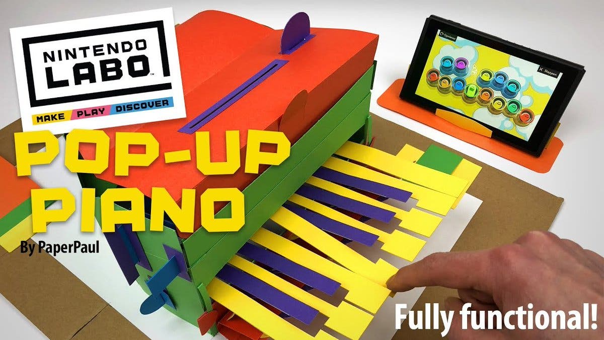 El fan que construyó con Nintendo Labo un piano de papel y cartón retráctil nos presenta su versión final