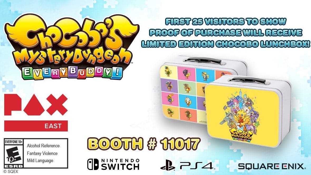 Square Enix regala cajas de almuerzo por la compra de Chocobo’s Mystery Dungeon: Every Buddy! en la PAX East 2019